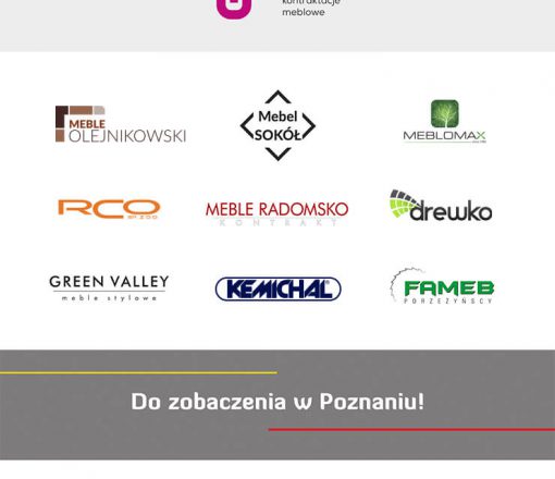 Logotypy firm biorących udział w targach Meble Polska 2020