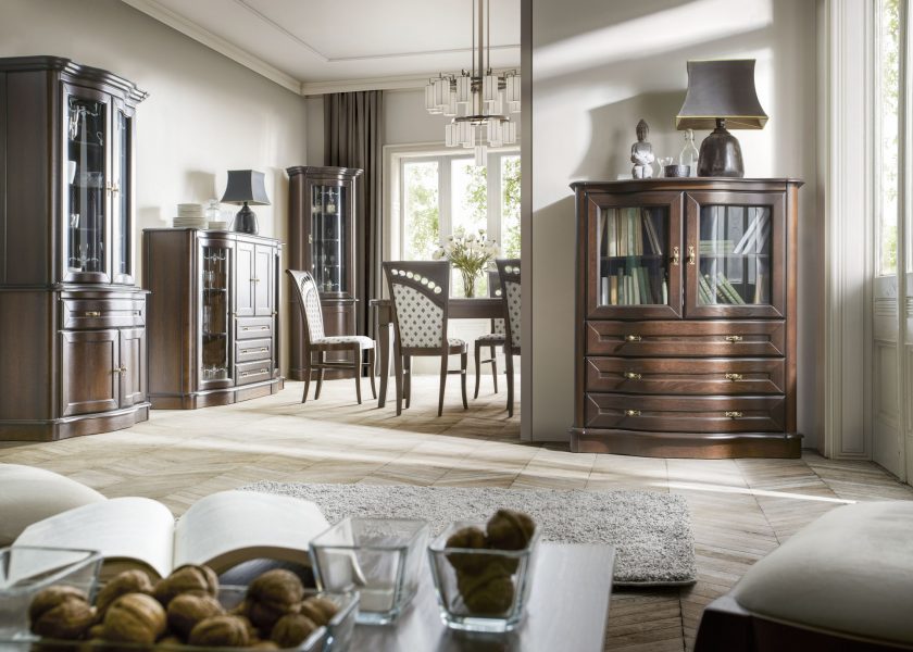 The collection is distinguished by a noble line of classic furniture which takes on a new, exclusive form. Elegance and high functionality make it a very interesting proposal for demanding customers. The whole maintained in gentle forms and walnut shades of colouring create a pleasant image to the eye.